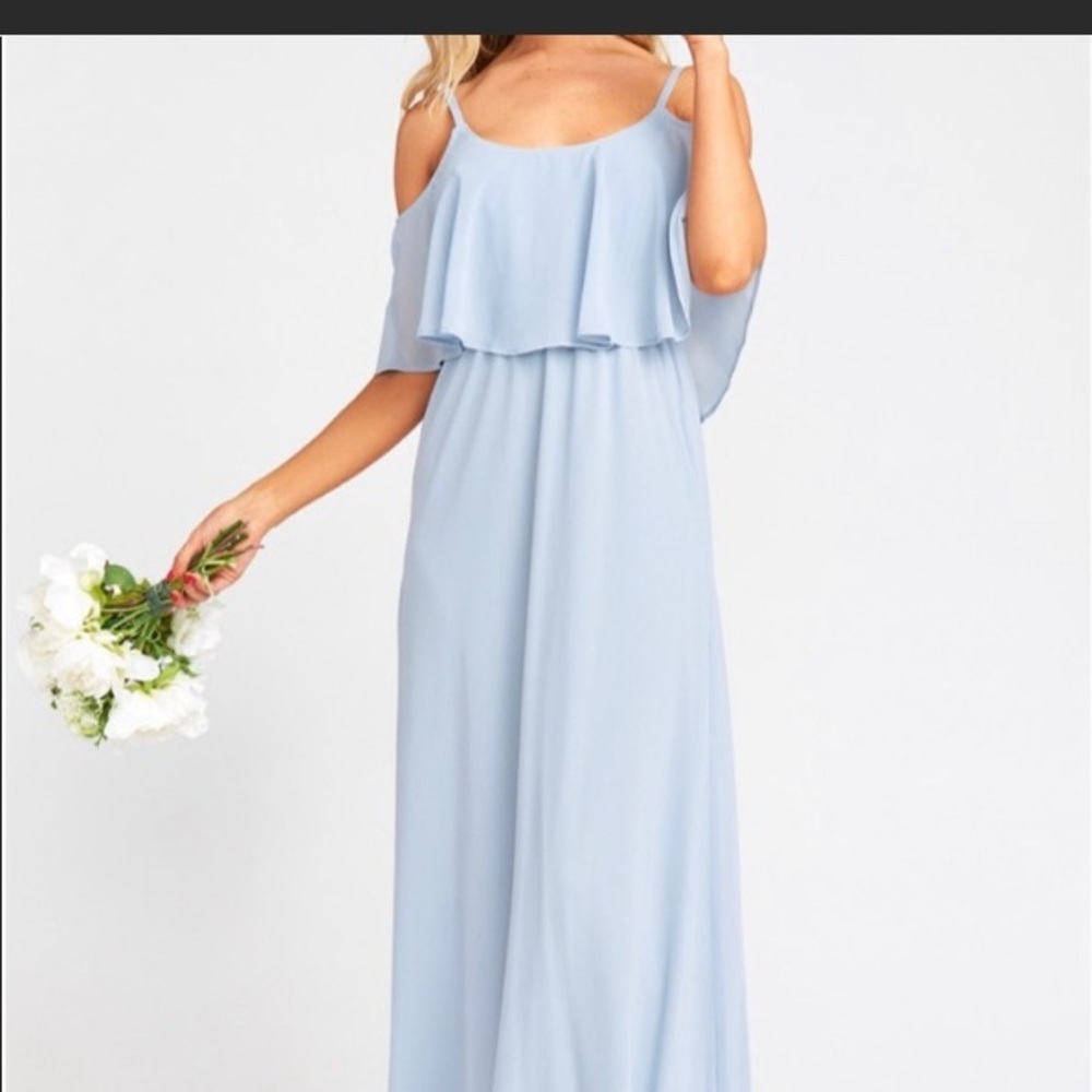 Showmeyourmumu Caitlin ruffle maxi-steel blue